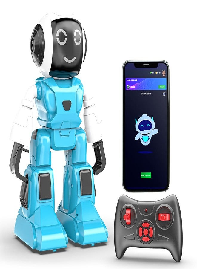 Mirana Moonwalker | Smart Interactive Chat-GPT AI Robot Toy for Kids | USB Rechargeable Type-C | AR Games & in-Built Bluetooth Speaker | Remote & App Controlled | for Boys & Girls 2+ Years (Sky Blue) - Image 1